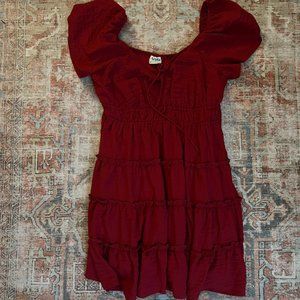 Arula (Altar'd State) Red Tiered Mini Dress
